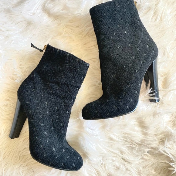 MISSONI Fabric and Leather Ankle Boots, size 36.5 - Picture 9 of 10